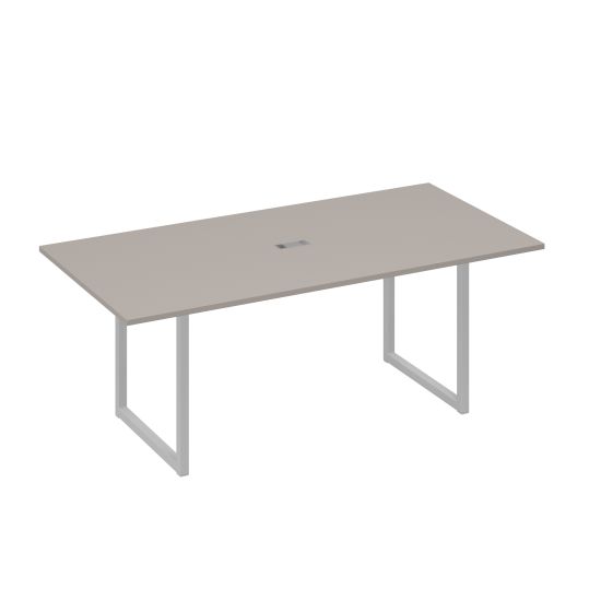 Стол 200 с металлокаркасом QUATTRO для переговоров мокко премиум / металлокаркас серый