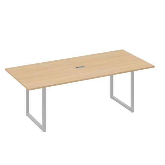 Стол 220 переговорный с металлокаркасом QUATTRO натуральный дуб / металлокаркас серый