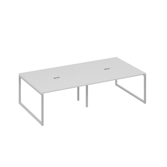 Стол 280 переговорный с опорами QUATTRO серый / металлокаркас серый