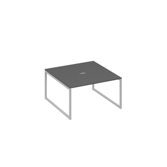 Переговорный стол 140 на металлокаркасе QUATTRO антрацит премиум / металлокаркас серый
