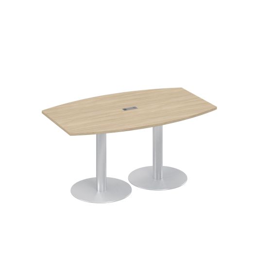 Стол 160x100 фигурный на опорах-колоннах для переговоров дуб скандинавский