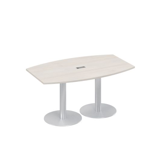 Стол 160x100 фигурный на опорах-колоннах для переговоров дуб шамони