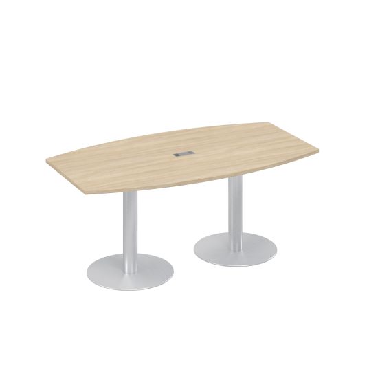 Стол 180x100 фигурный на опорах-колоннах переговорный дуб скандинавский