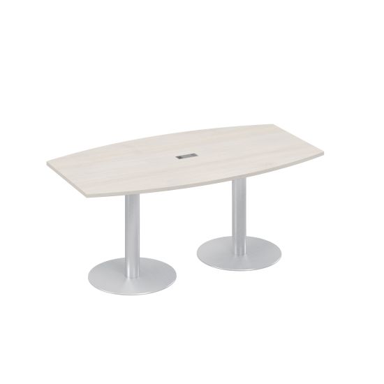 Стол 180x100 фигурный на опорах-колоннах переговорный дуб шамони