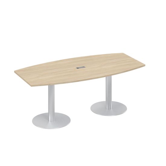 Стол 200x100 на колоннах фигурный для переговоров дуб скандинавский