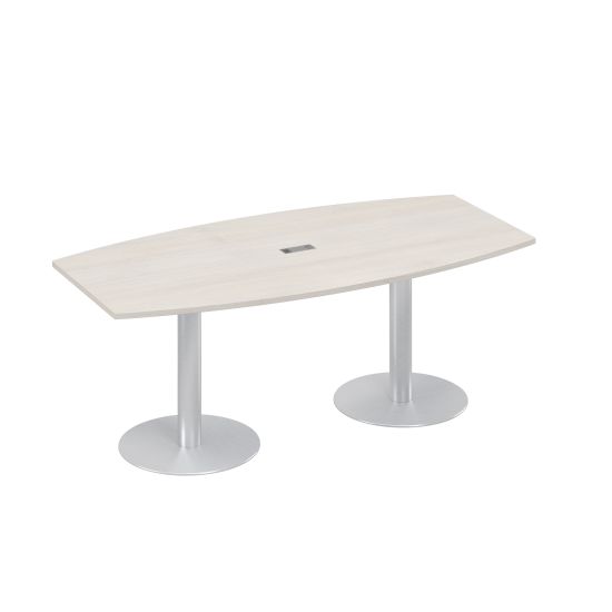 Стол 200x100 на колоннах фигурный для переговоров дуб шамони