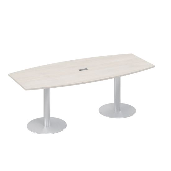 Стол 220x100 фигурный на опорах-колоннах для переговоров дуб шамони