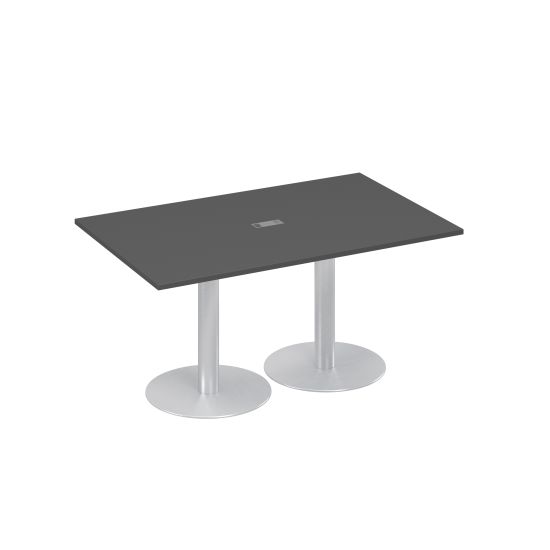 Стол 160 для переговоров на опорах-колоннах антрацит премиум