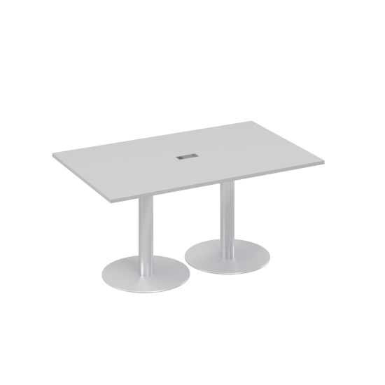 Стол 160 для переговоров на опорах-колоннах серый