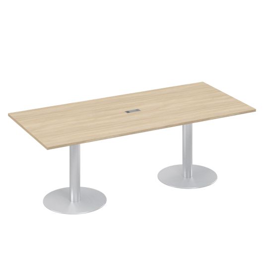 Стол для переговоров 220 на колоннах с дисками дуб скандинавский