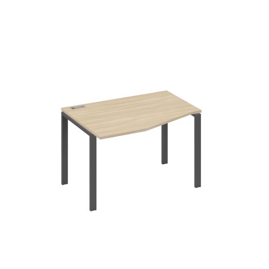 Стол на металлокаркасе UNO эргономичный левый Техно дуб скандинавский / металлокаркас антрацит