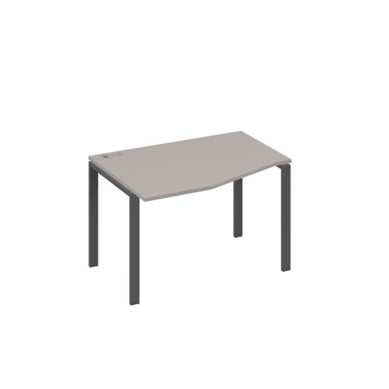 Стол на металлокаркасе UNO эргономичный левый Техно мокко премиум / металлокаркас антрацит