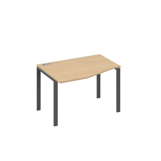 Стол на металлокаркасе UNO эргономичный левый Техно натуральный дуб / металлокаркас антрацит