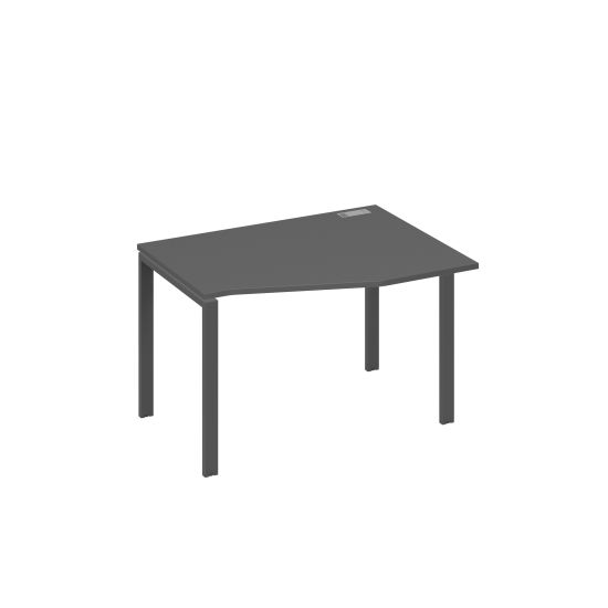 Стол правый Техно эргономичный на металлокаркасе UNO антрацит премиум / металлокаркас антрацит