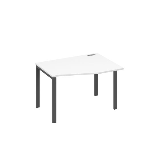 Стол правый Техно эргономичный на металлокаркасе UNO белый премиум / металлокаркас антрацит