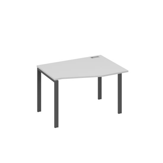 Стол правый Техно эргономичный на металлокаркасе UNO серый / металлокаркас антрацит