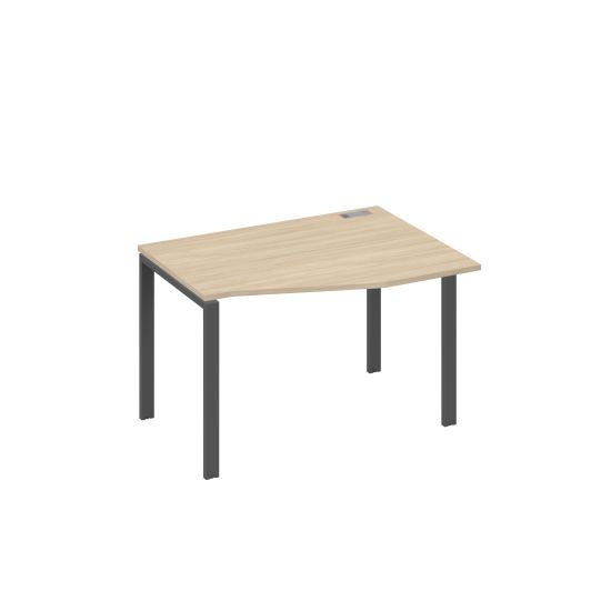 Стол правый Техно эргономичный на металлокаркасе UNO дуб скандинавский / металлокаркас антрацит