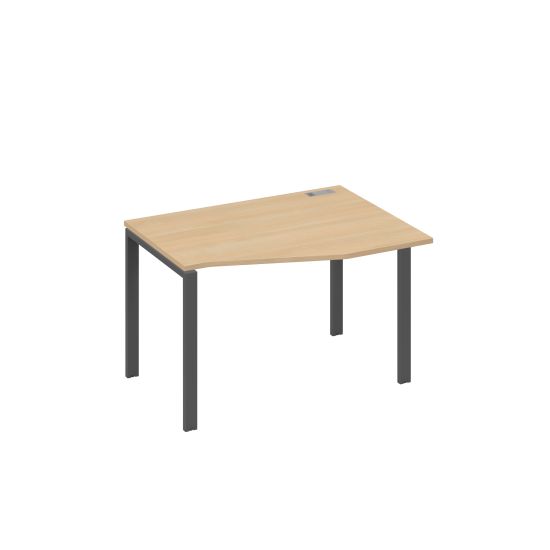 Стол правый Техно эргономичный на металлокаркасе UNO натуральный дуб / металлокаркас антрацит