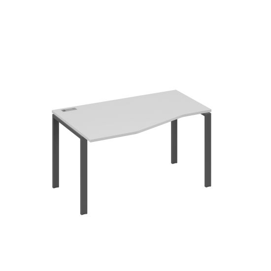 Стол левый Техно на металлокаркасе UNO эргономичный серый / металлокаркас антрацит