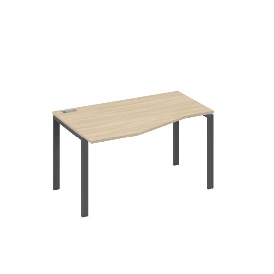 Стол левый Техно на металлокаркасе UNO эргономичный дуб скандинавский / металлокаркас антрацит