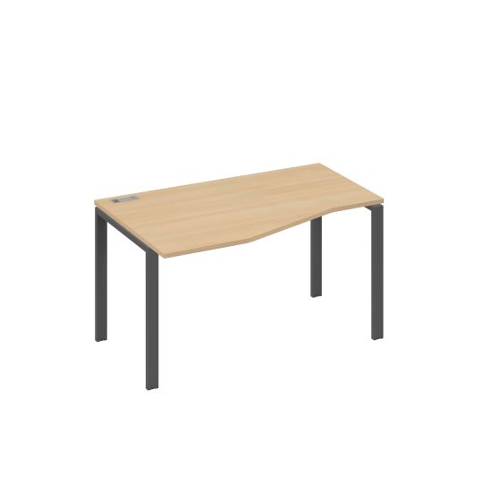 Стол левый Техно на металлокаркасе UNO эргономичный натуральный дуб / металлокаркас антрацит