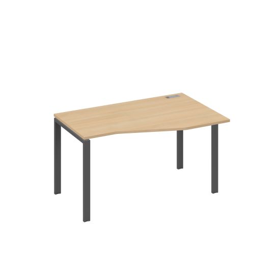 Стол на металлокаркасе UNO эргономичный правый Техно натуральный дуб / металлокаркас антрацит