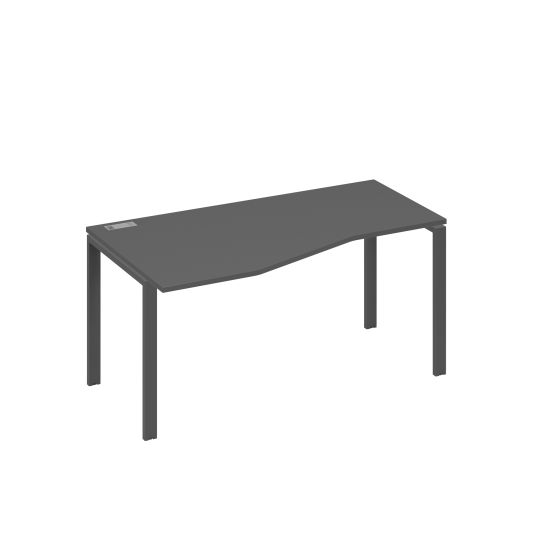 Стол эргономичный левый Техно на металлокаркасе UNO антрацит премиум / металлокаркас антрацит
