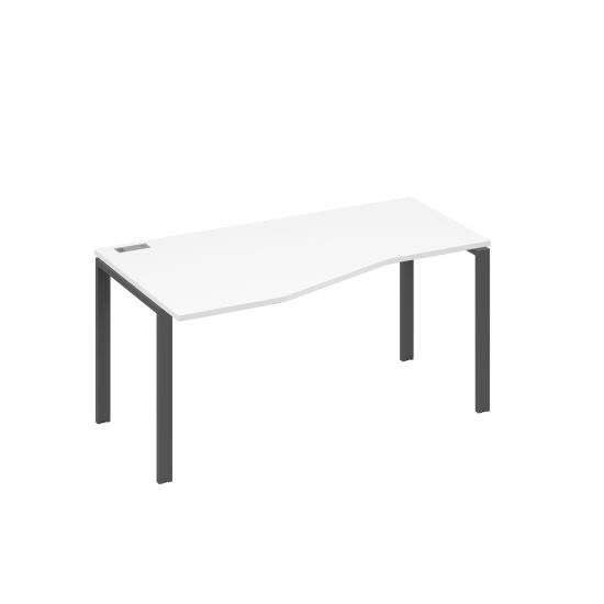 Стол эргономичный левый Техно на металлокаркасе UNO белый премиум / металлокаркас антрацит