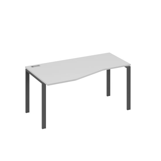 Стол эргономичный левый Техно на металлокаркасе UNO серый / металлокаркас антрацит