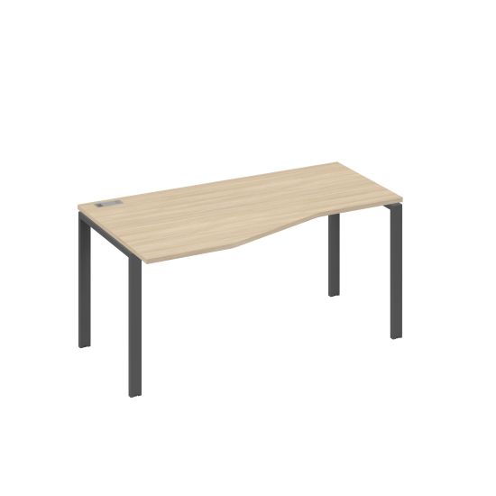 Стол эргономичный левый Техно на металлокаркасе UNO дуб скандинавский / металлокаркас антрацит