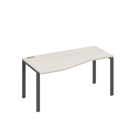 Стол эргономичный левый Техно на металлокаркасе UNO дуб / металлокаркас антрацит