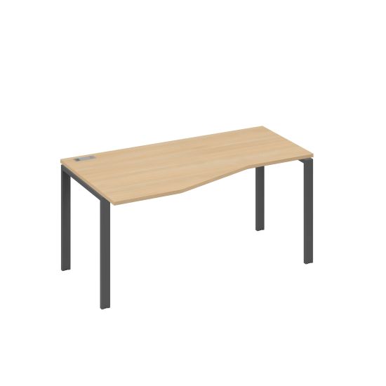 Стол эргономичный левый Техно на металлокаркасе UNO натуральный дуб / металлокаркас антрацит