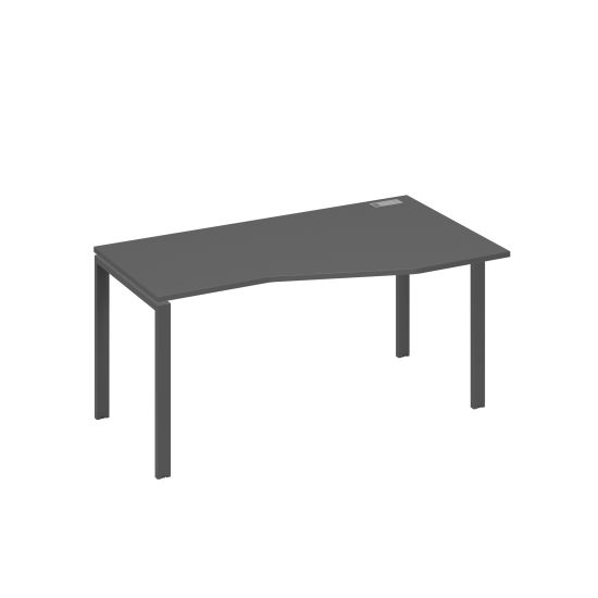 Стол правый Техно на металлокаркасе UNO эргономичный антрацит премиум / металлокаркас антрацит