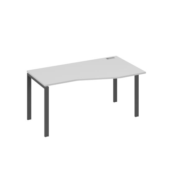 Стол правый Техно на металлокаркасе UNO эргономичный серый / металлокаркас антрацит