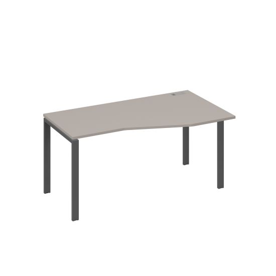 Стол правый Техно на металлокаркасе UNO эргономичный мокко премиум / металлокаркас антрацит