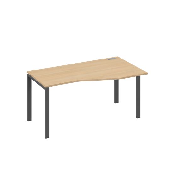 Стол правый Техно на металлокаркасе UNO эргономичный натуральный дуб / металлокаркас антрацит