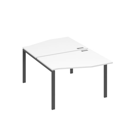 Рабочая станция столы Техно на металлокаркасе UNO (2х120) белый премиум / металлокаркас антрацит