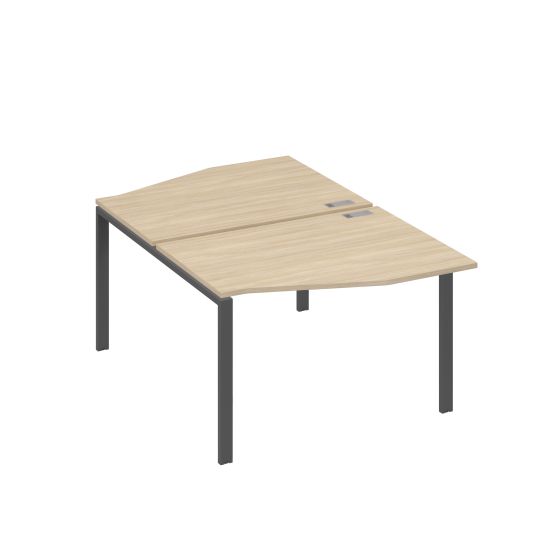 Рабочая станция столы Техно на металлокаркасе UNO (2х120) дуб скандинавский / металлокаркас антрацит