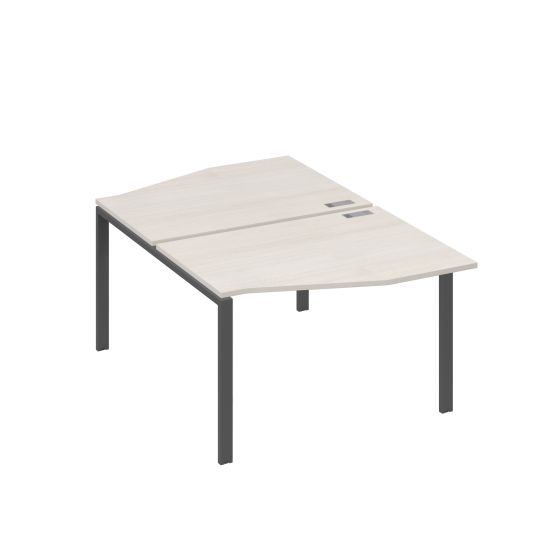 Рабочая станция столы Техно на металлокаркасе UNO (2х120) дуб / металлокаркас антрацит