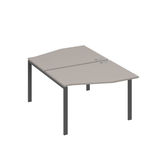 Рабочая станция столы Техно на металлокаркасе UNO (2х120) мокко премиум / металлокаркас антрацит