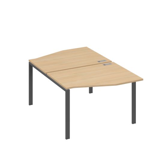 Рабочая станция столы Техно на металлокаркасе UNO (2х120) натуральный дуб / металлокаркас антрацит