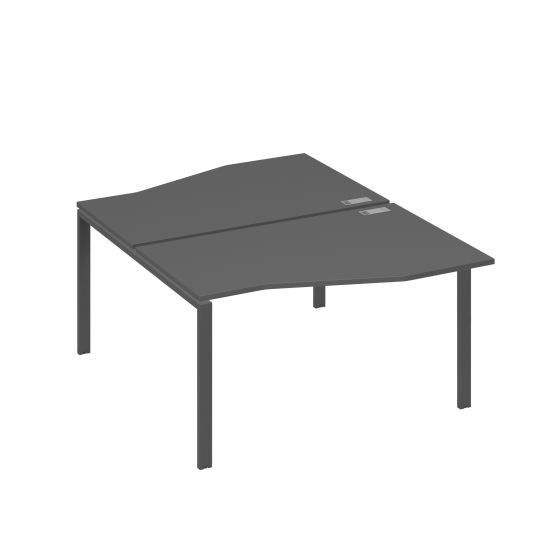 Рабочая станция каркас UNO столы (2х140) Техно антрацит премиум / металлокаркас антрацит