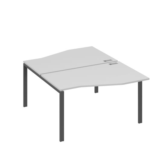 Рабочая станция каркас UNO столы (2х140) Техно серый / металлокаркас антрацит