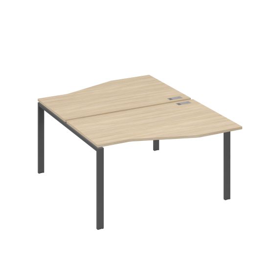 Рабочая станция каркас UNO столы (2х140) Техно дуб скандинавский / металлокаркас антрацит