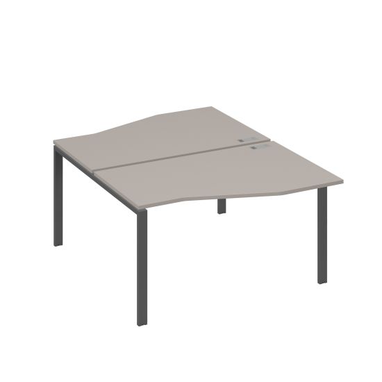 Рабочая станция каркас UNO столы (2х140) Техно мокко премиум / металлокаркас антрацит