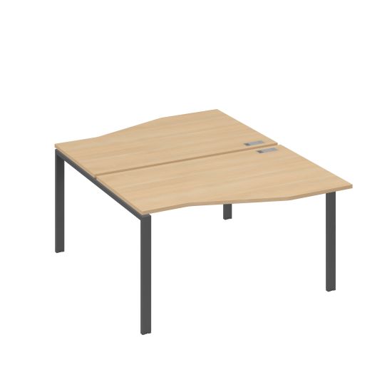 Рабочая станция каркас UNO столы (2х140) Техно натуральный дуб / металлокаркас антрацит