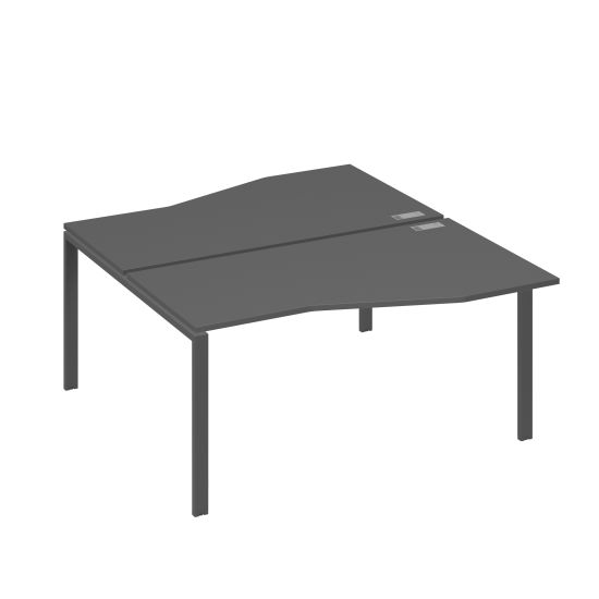 Рабочая станция столы Техно каркас UNO (2х160) антрацит премиум / металлокаркас антрацит