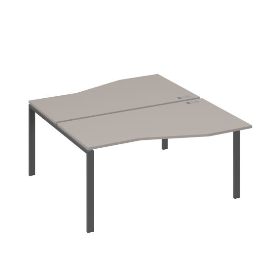 Рабочая станция столы Техно каркас UNO (2х160) мокко премиум / металлокаркас антрацит