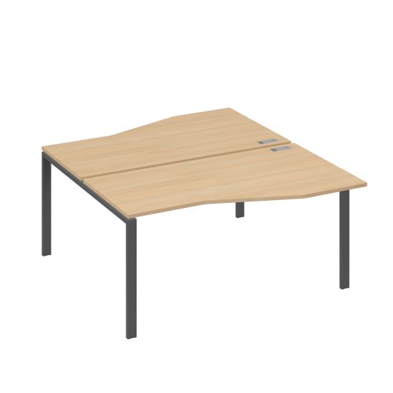 Рабочая станция столы Техно каркас UNO (2х160) натуральный дуб / металлокаркас антрацит