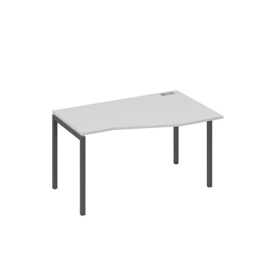 Стол на металлокаркасе DUE правый Техно эргономичный серый / металлокаркас антрацит